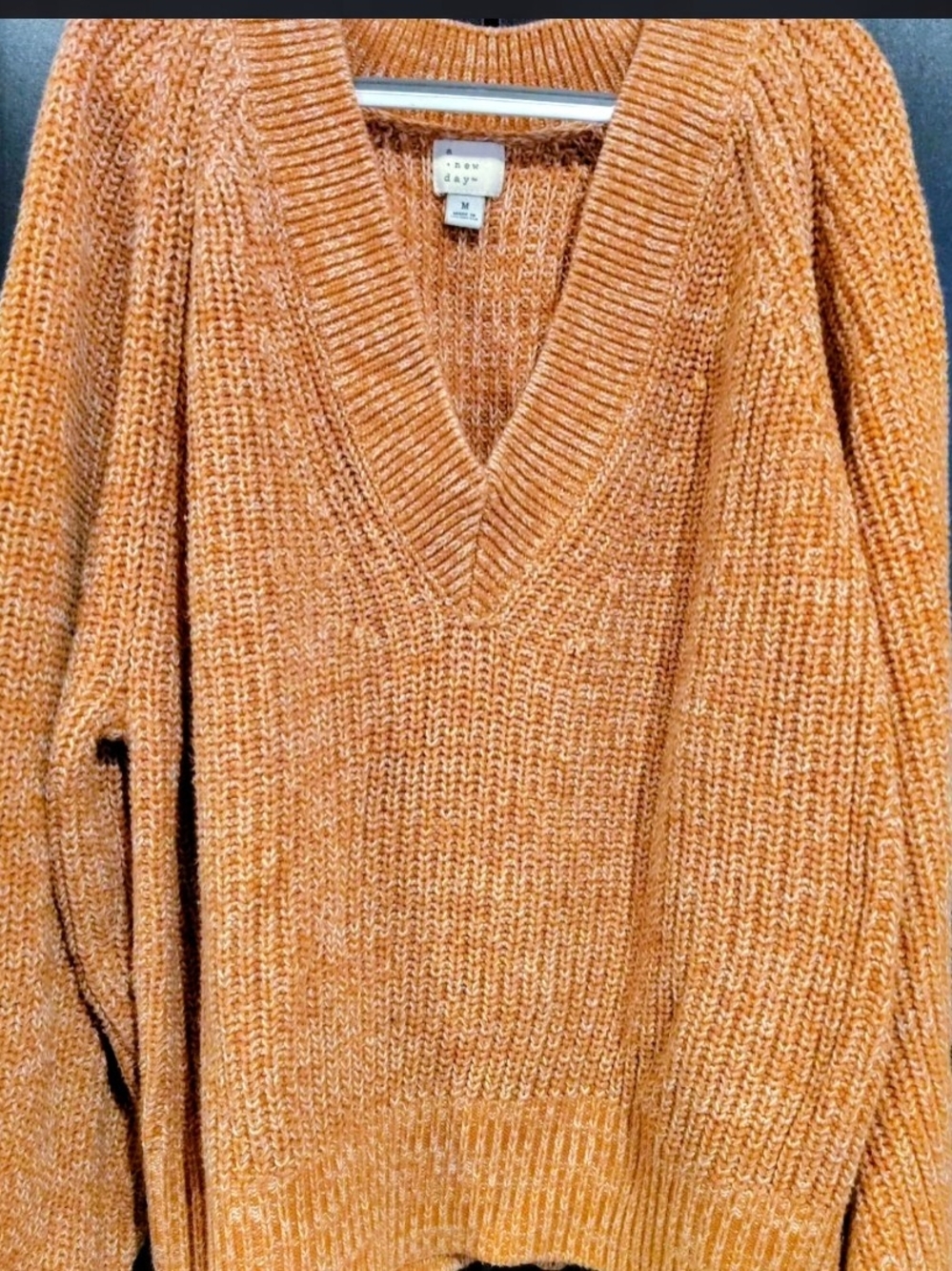 a new day V-Neck Chunky Knit Sweater - Rust